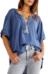 Free People We The Free Heritage Henley Top In Shaded Lake