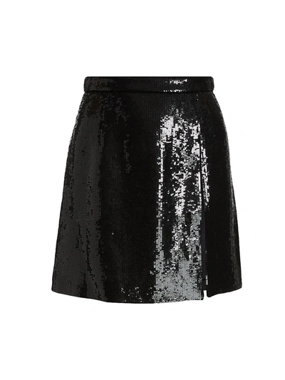Michael Kors Sequined A-line Mini Skirt In Black