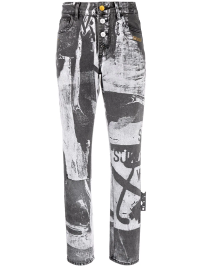 Off-white X Pablo Tomek Print Straight Leg Jeans In Black