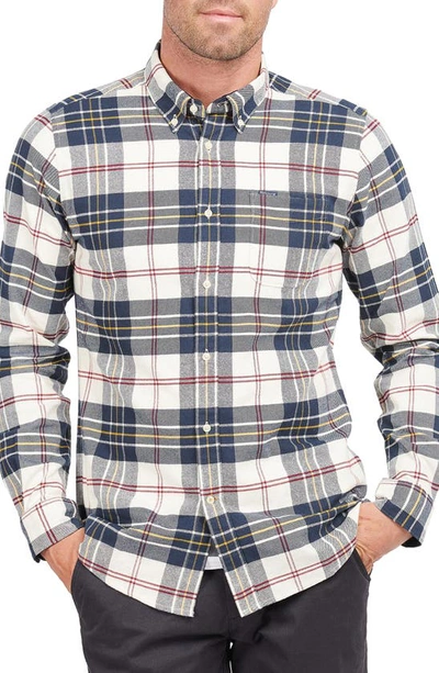 Barbour Ronan Brushed Cotton Tailored Shirt - Ecru - Atterley In White,blue,brown