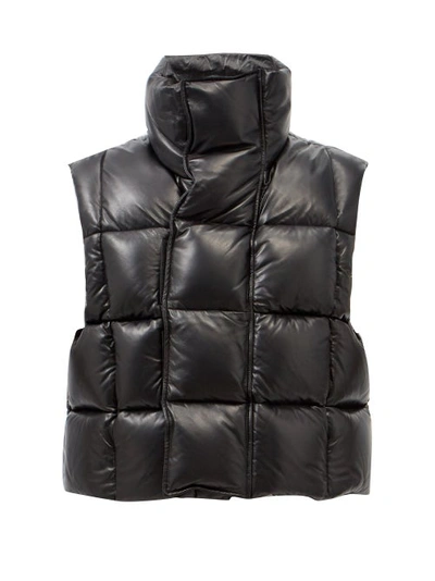 Givenchy Quilted Leather Puffer Vest In Black