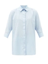 The Row Elada Cotton-poplin Shirt In Blue