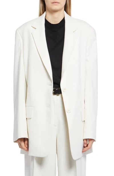 The Row Stonna Oversized Silk And Cashmere-blend Blazer In Ivory