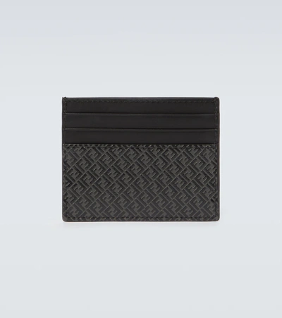 Fendi Credit Card Holder In Leather With Ff Logo In Black