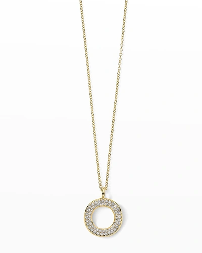 Ippolita 18k Stardust Small Open Wavy Disc Pendant Necklace With Diamonds