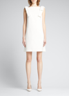 Carolina Herrera Bow-shoulder Mini Shift Dress In White