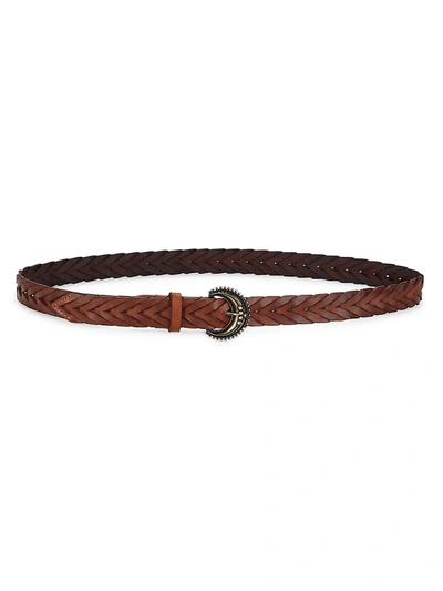 Veronica Beard Leo Braided Leather Belt In Tan