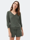 Michael Stars Gabriella V-neck Top In Green