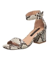 French Connection Women's Texas Block Heeled Dress Sandals Women's Shoes In Snake