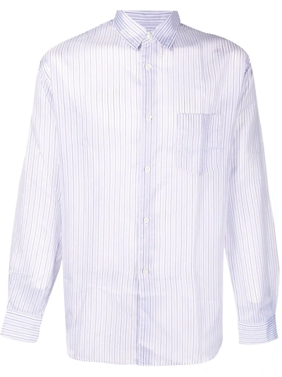 Comme Des Garçons Shirt Vertical Stripe-print Shirt In White