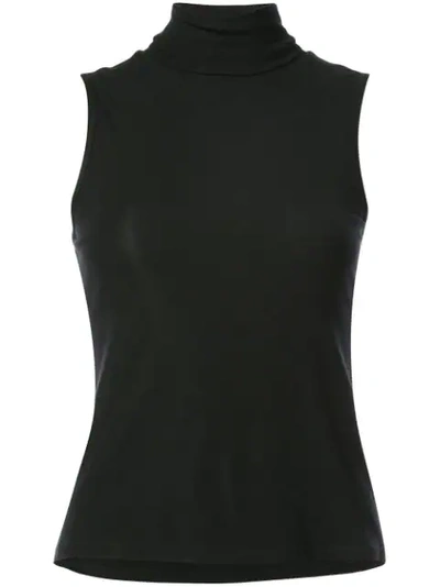 Theory Wendel Stretch-jersey Turtleneck Top In Black