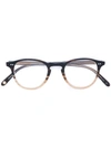 Garrett Leight Gradient Round Glasses In Brown