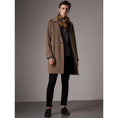 Burberry Cashmere Car Coat In Deep Taupe Melange