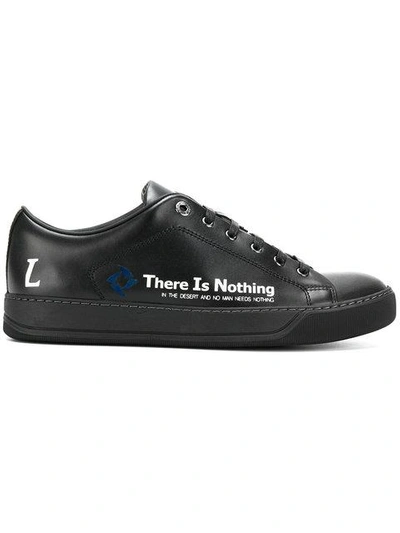 Lanvin Low Top Sneakers With Slogan In Black
