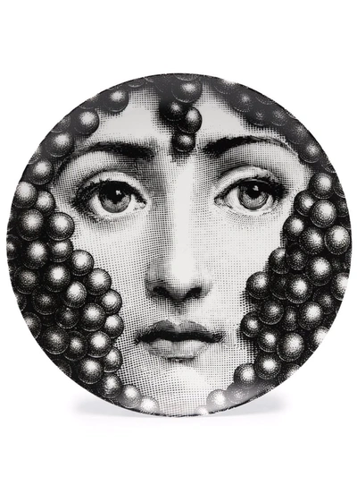 Fornasetti Tema E Variazioni No. 111 Wall Plate (26cm) In White/black