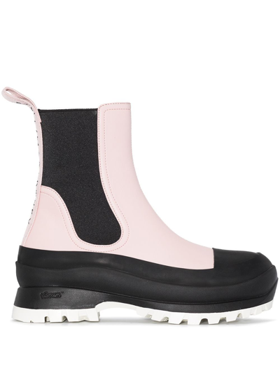 Stella Mccartney Trace Two-tone Ankle Boots In Pink
