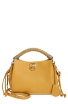 Mulberry Small Iris Leather Top Handle Bag In Deep Amber-solid Grey