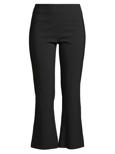 Avenue Montaigne Leo Freedom Cropped Flare Trousers In Black