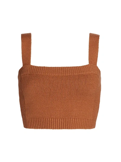 A.l.c Winona Rib-knit Cropped Top In Cider