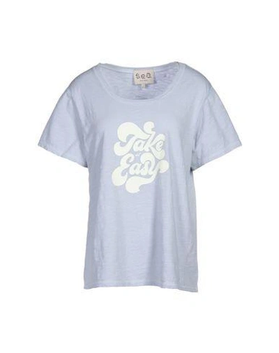 Sea T-shirt In Pastel Blue