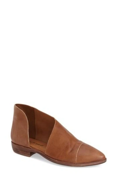 Free People 'royale' Pointy Toe Flat In Brown Leather