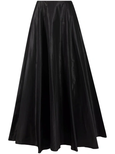 Balenciaga Pleated Silk-taffeta Maxi Skirt In 黑色