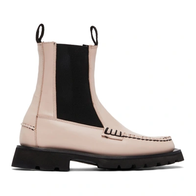 Cecilie Bahnsen X Hereu Alda Leather Chelsea Boots In Pink