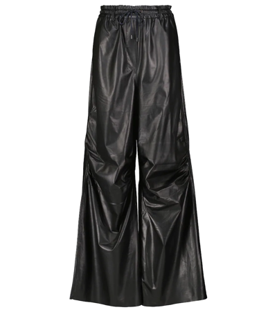 Petar Petrov Gines Ruched Leather Wide-leg Pants In Black | ModeSens