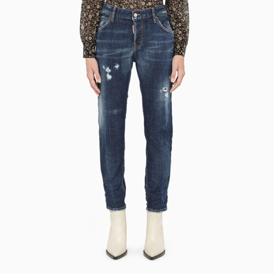 Dsquared2 Ripped Blue Skinny Jeans