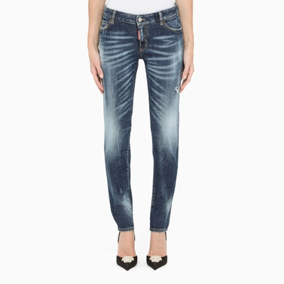 Dsquared2 Distressed Faded Blue Skinny Jeans