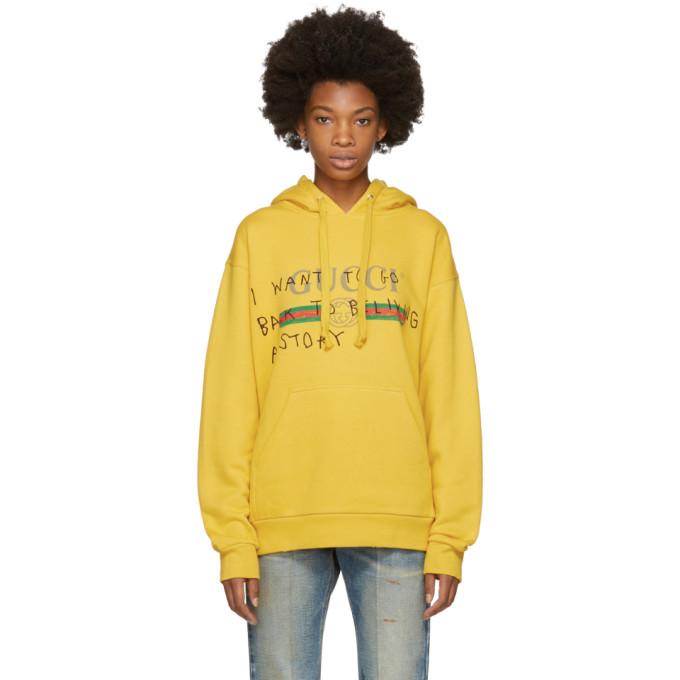 Gucci Yellow Coco Capitán Edition 'want To Go Back' Vintage Logo Hoodie ...