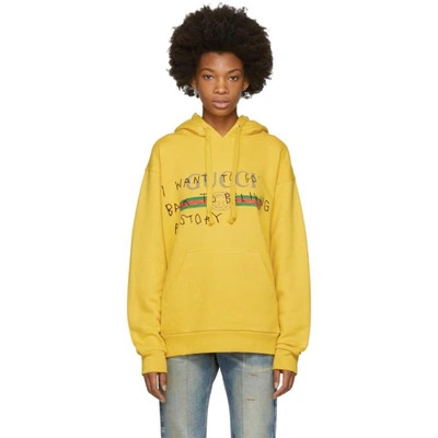 Gucci Logo Hoodie Coco Capitan Yellow | islamiyyat.com