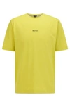 Hugo Boss Relaxed Fit T Shirt In Stretch Cotton With Logo Print In Green