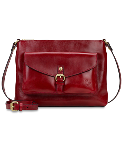 Patricia Nash Kirby East West Leather Crossbody In Ruby Red