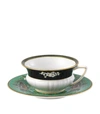 Wedgwood Wonderlust Emerald Forest 2 Piece Teacup Saucer Set In Emerald Multi