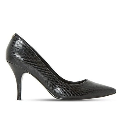 Dune Aeryn Slip-on Patent-leather Court Shoes In Black-snake