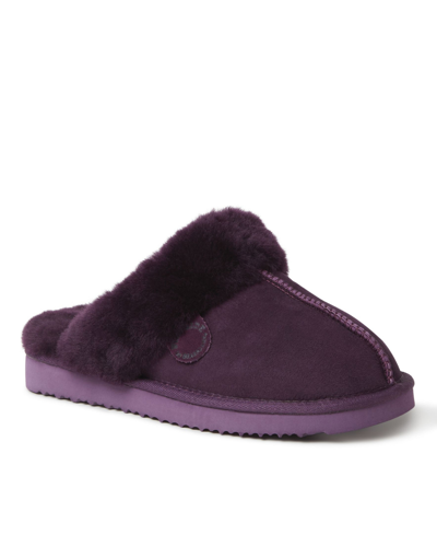 Dearfoams Fireside By  Women's Sydney Shearling Scuff Slippers Women's Shoes In Aubergine