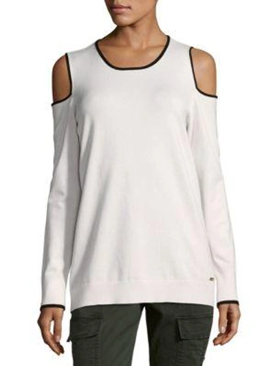 Calvin Klein Cold-shoulder Piping Top In Winter