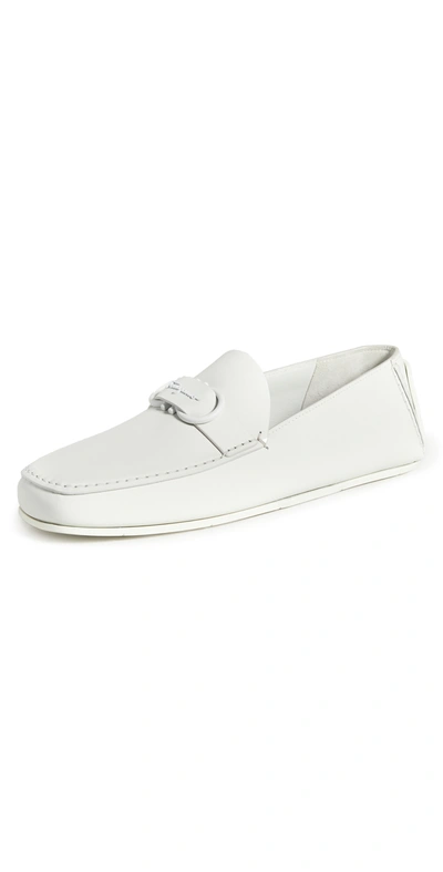 Ferragamo Palinuro Leather Loafers In Astronaut