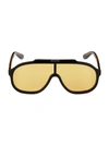 Gucci 99mm Shield Sunglasses In Black / Yellow