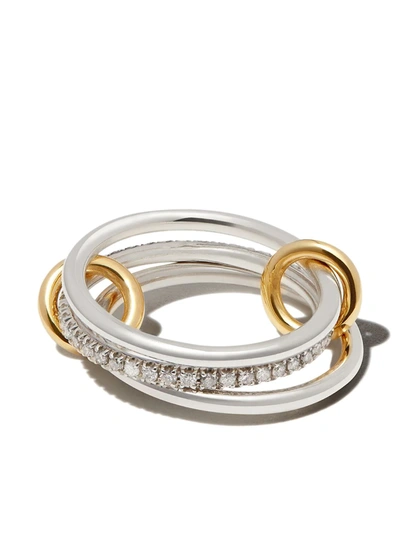 Spinelli Kilcollin 18k Yellow Gold And Sterling Silver Sonny Diamond Linked Rings