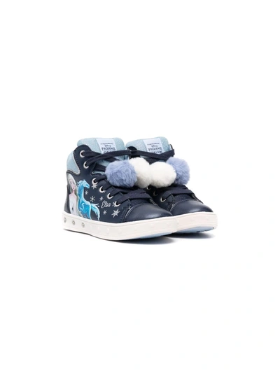Geox Kids' Frozen Ii™ Pompom High-top Trainers In Blue