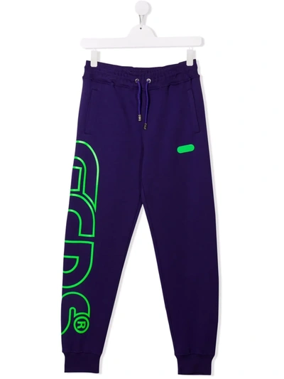Gcds Teen Logo-print Track Trousers In Purple