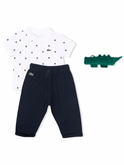 Lacoste Babies' Polka-dot Organic Cotton Tracksuit In 蓝色