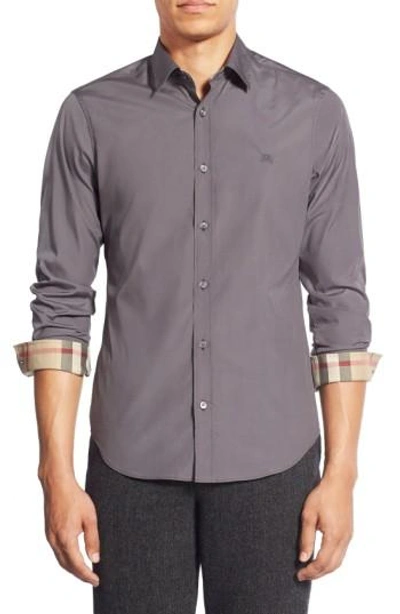 Burberry Cambridge Slim Fit Button-down Shirt In Stone Grey