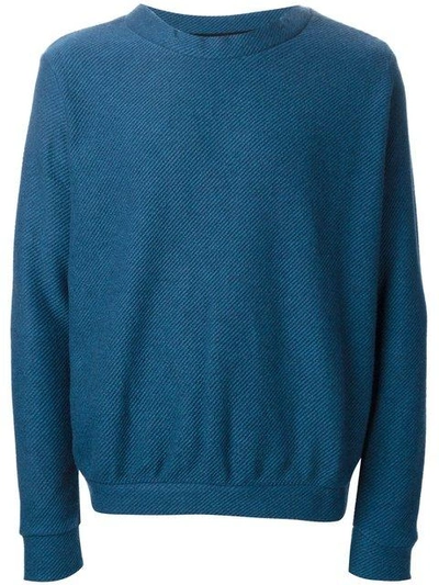 The Elder Statesman Cooked Cashmere Herring Crew Neck In Pacific