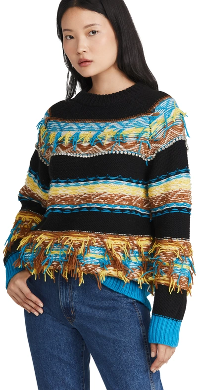 Essentiel Antwerp Alessia Striped-knit Wool-blend Sweater In Combo3 Black