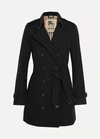 Burberry The Sandringham Mid Cotton-gabardine Trench Coat In Black