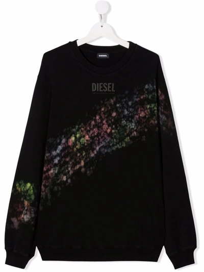 Diesel Kids' Logo-print Jumper In Black