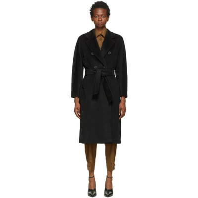 Max Mara 101801 Icon Madame Wool & Cashmere Double-breasted Coat In Black